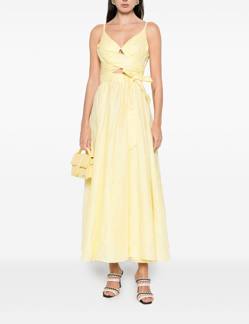Abito midi con cintura in vita in giallo Zimmermann - donna 