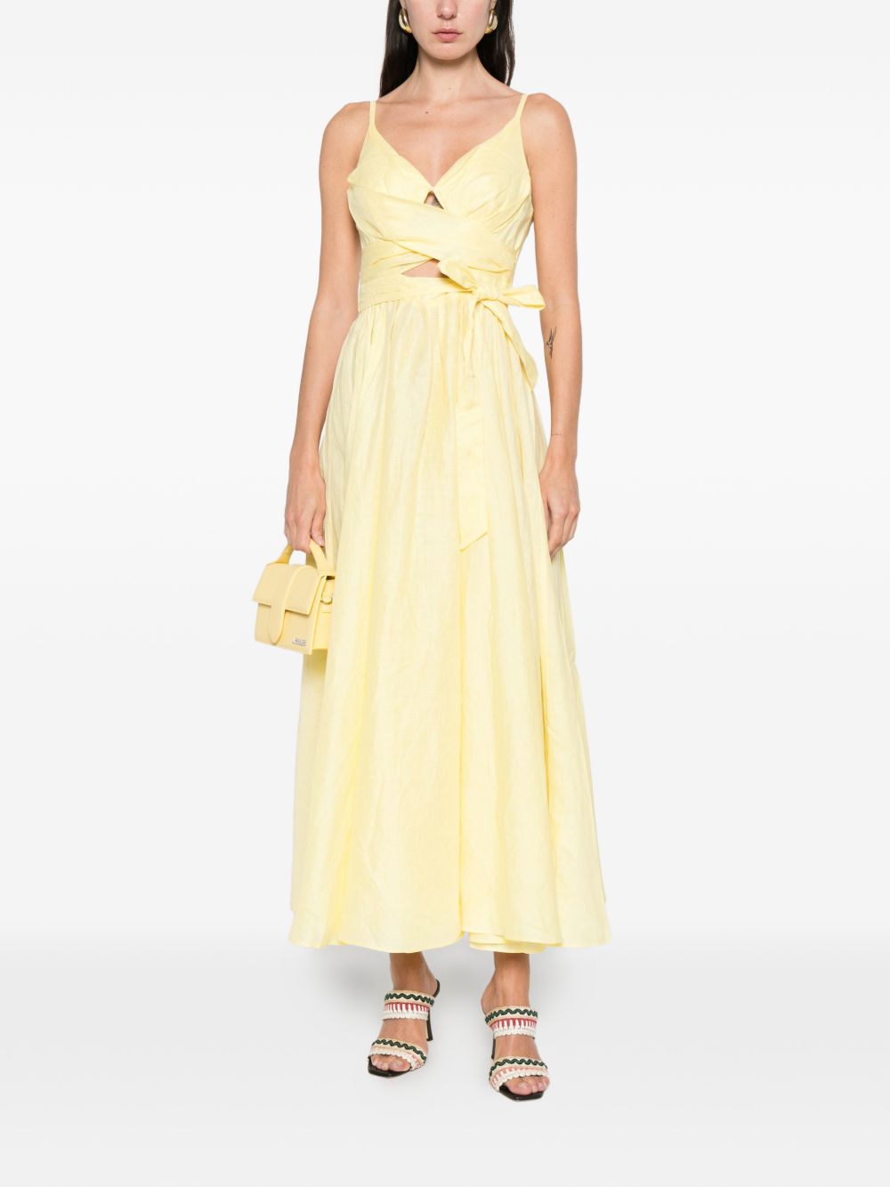 Abito midi con cintura in vita in giallo Zimmermann - donna 