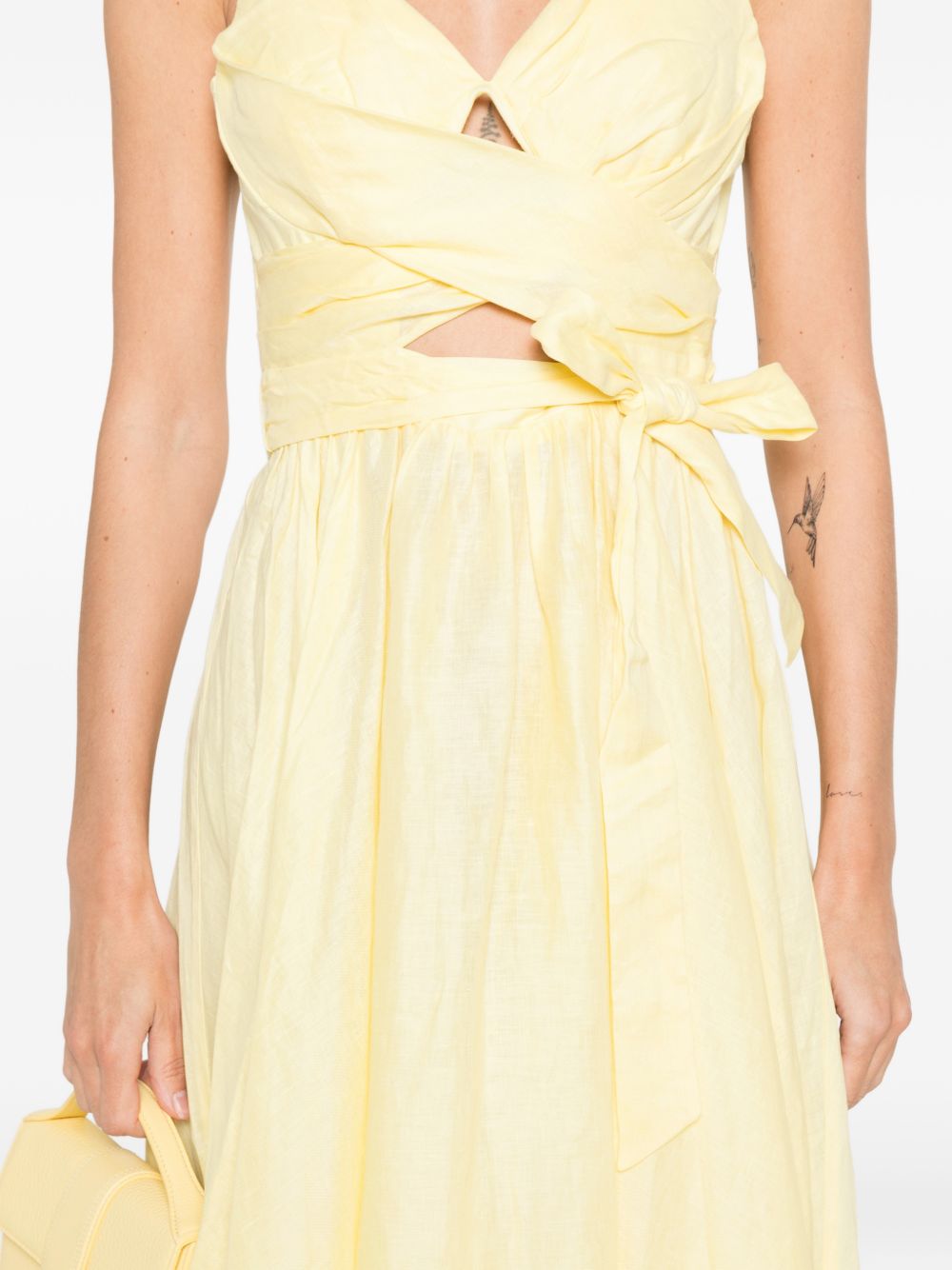 Abito midi con cintura in vita in giallo Zimmermann - donna 