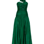 Abito midi con scollo a v e ruches in verde Zimmermann - donna 