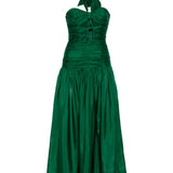 Abito midi con scollo a v e ruches in verde Zimmermann - donna 