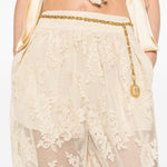 Pantaloni Luna in pizzo a fiori beige Zimmermann - donna 