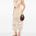 Pantaloni Luna in pizzo a fiori beige Zimmermann - donna 
