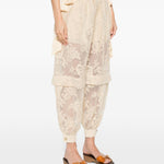 Pantaloni Luna in pizzo a fiori beige Zimmermann - donna 
