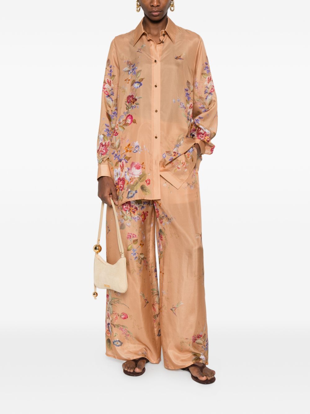 Pantaloni Patience a fiori in beige Zimmermann - donna 