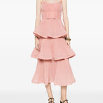 Abito midi con balze in rosa Zimmermann - donna 