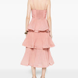 Abito midi con balze in rosa Zimmermann - donna 