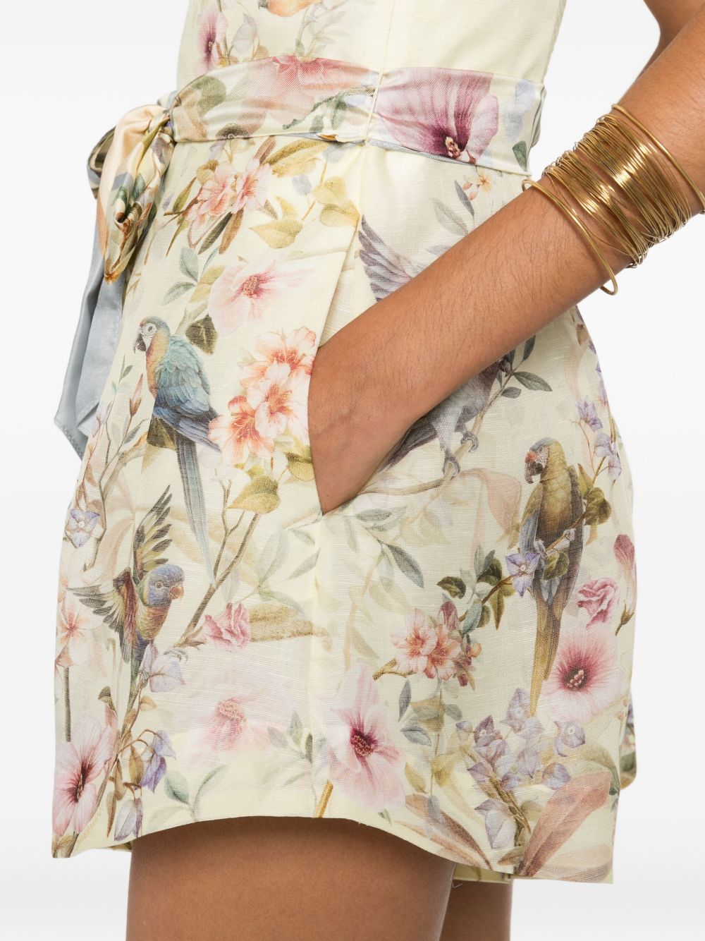 Tuta corta a fiori in giallo Zimmermann - donna 