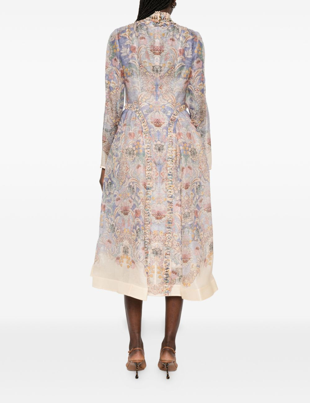 Abito midi Rebellion in rosa chiaro ZIMMERMANN - donna 