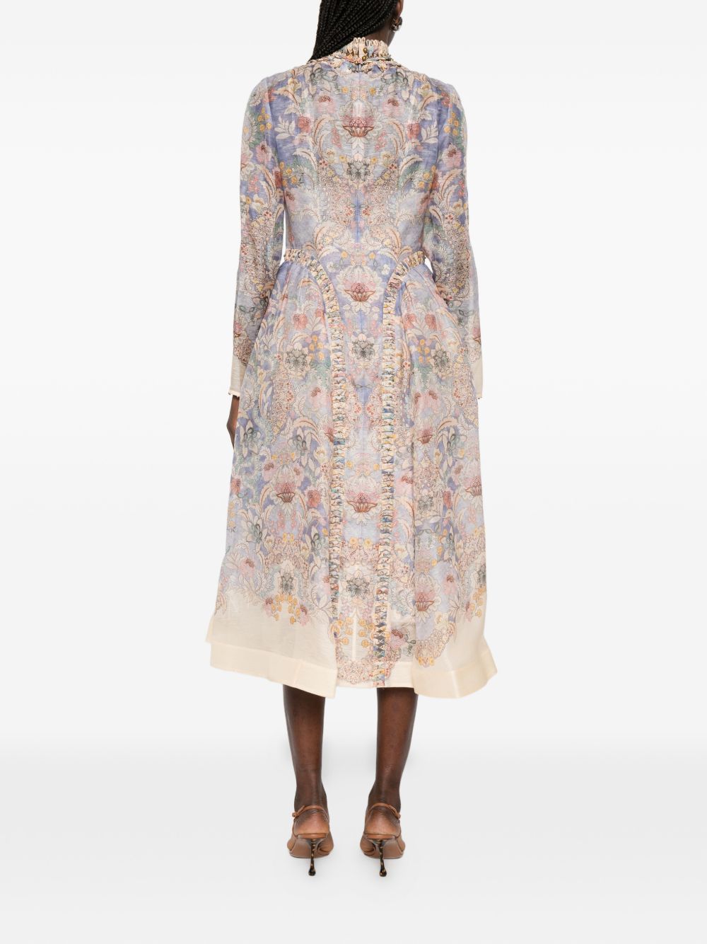 Abito midi Rebellion in rosa chiaro ZIMMERMANN - donna 