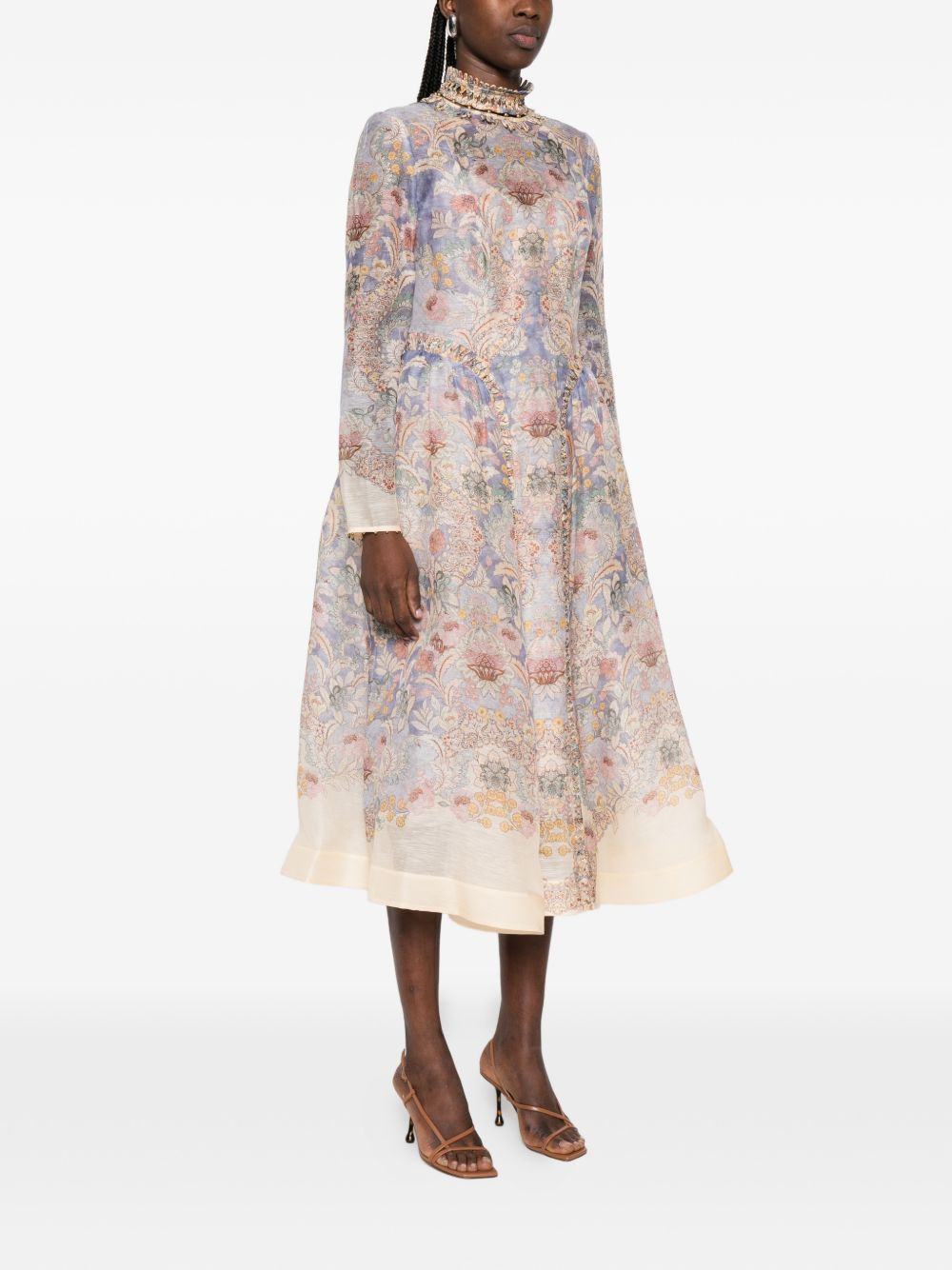 Abito midi Rebellion in rosa chiaro ZIMMERMANN - donna 
