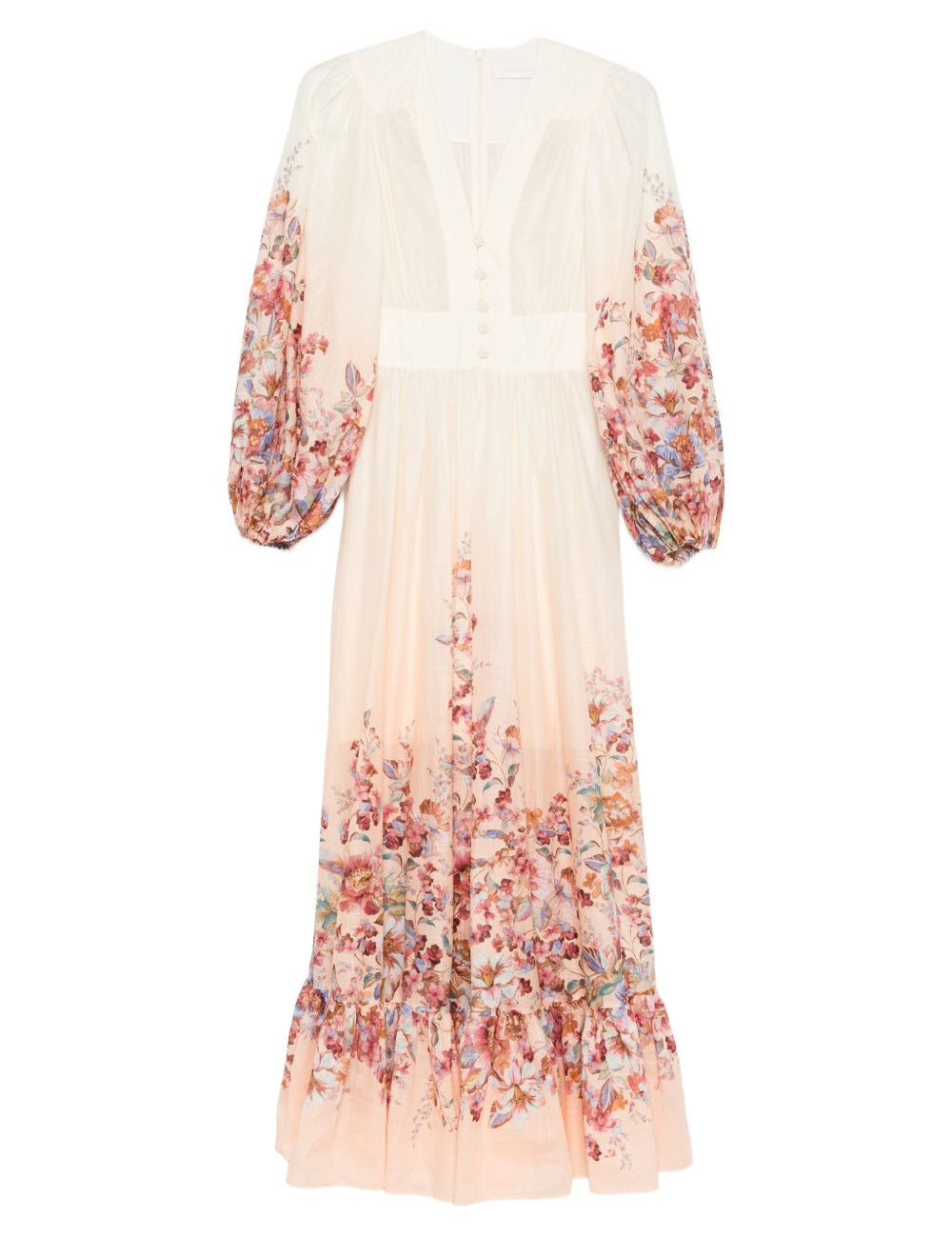 Abito lungo a fiori in avorio Zimmermann - donna 