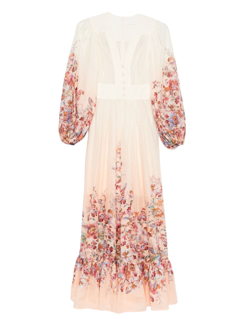 Abito lungo a fiori in avorio Zimmermann - donna 