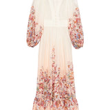Abito lungo a fiori in avorio Zimmermann - donna 
