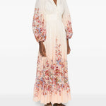 Abito lungo a fiori in avorio Zimmermann - donna 