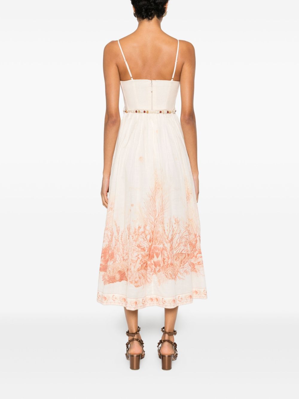 Abito midi The Wanderlust con stampa in rosa Zimmermann - donna 