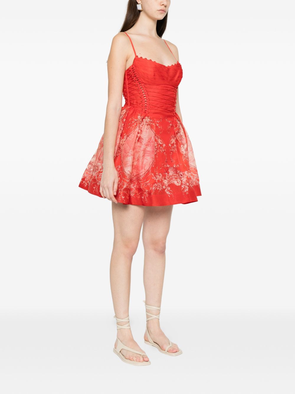 Abito corto Rebellion a fiori in rosso ZIMMERMANN - donna 