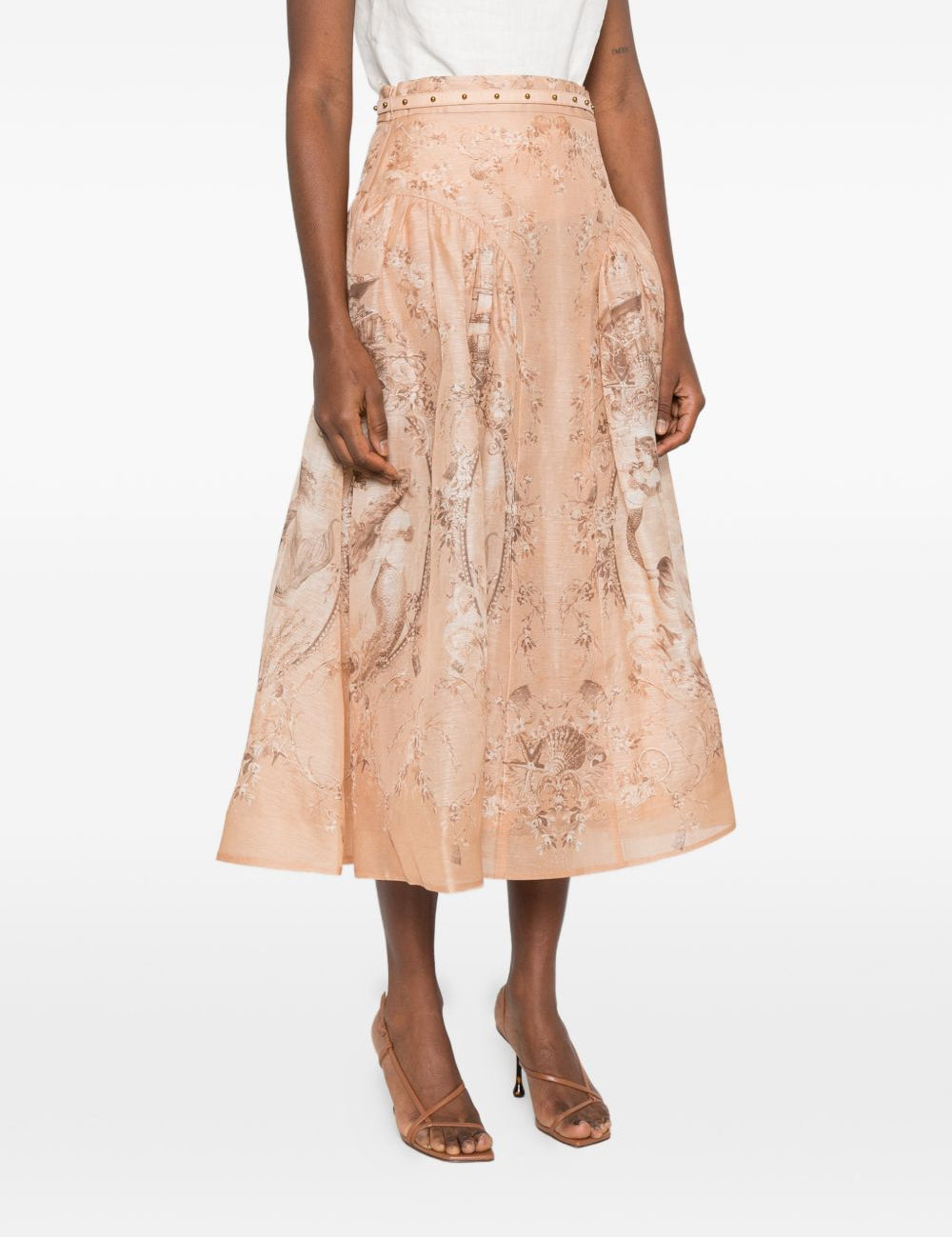 Gonna midi Rebellion con stampa in rosa Zimmermann - donna 