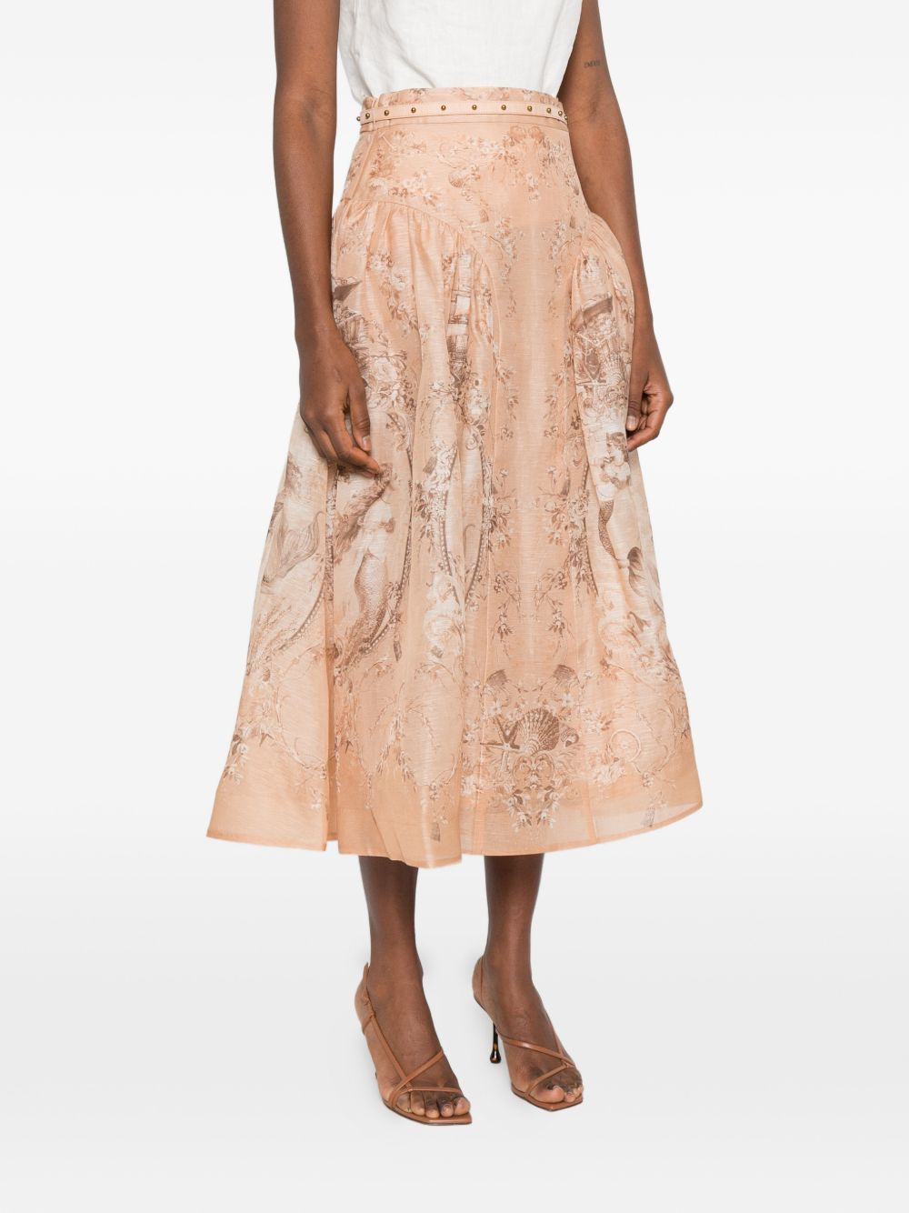 Gonna midi Rebellion con stampa in rosa Zimmermann - donna 