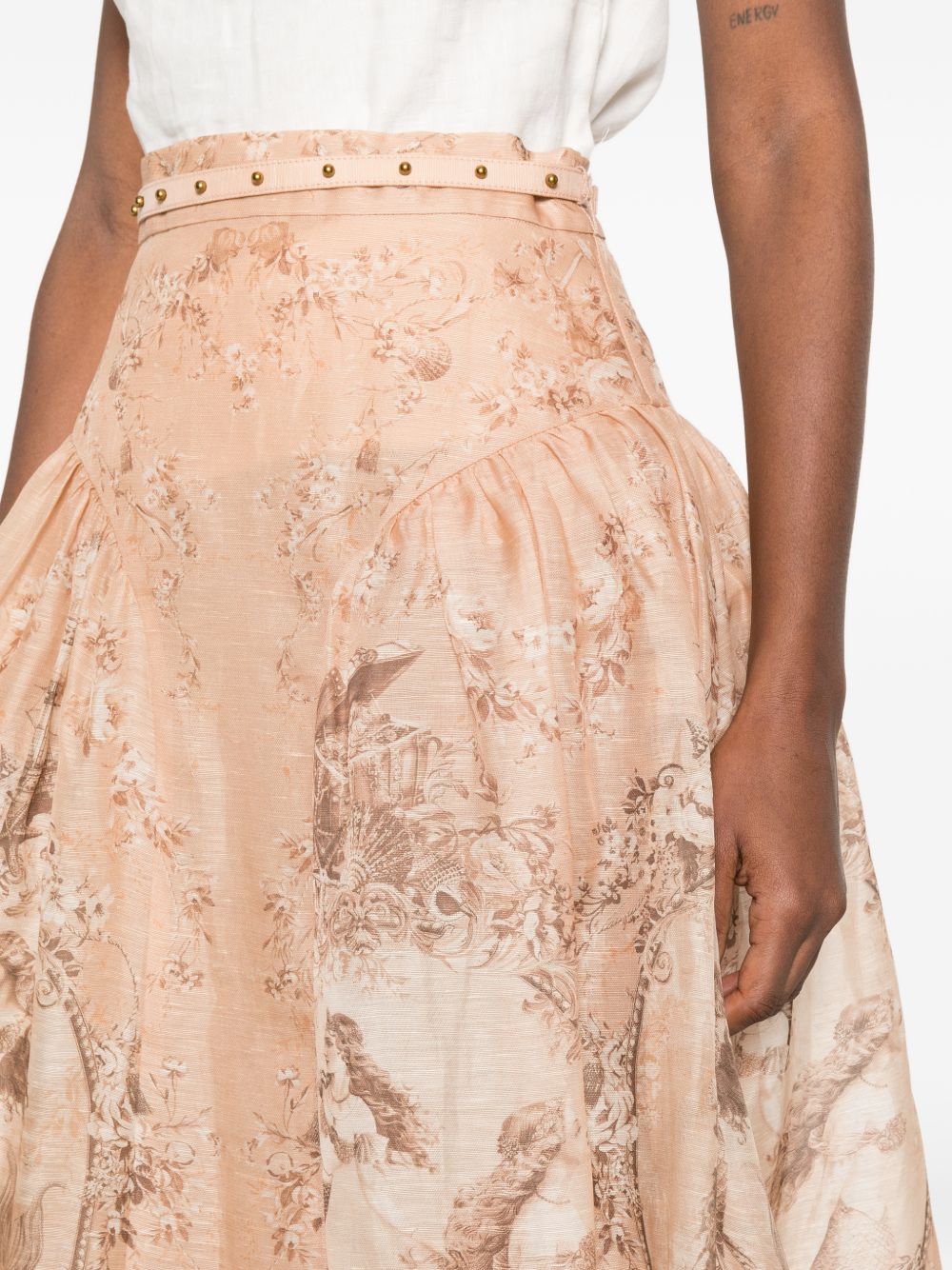 Gonna midi Rebellion con stampa in rosa Zimmermann - donna 