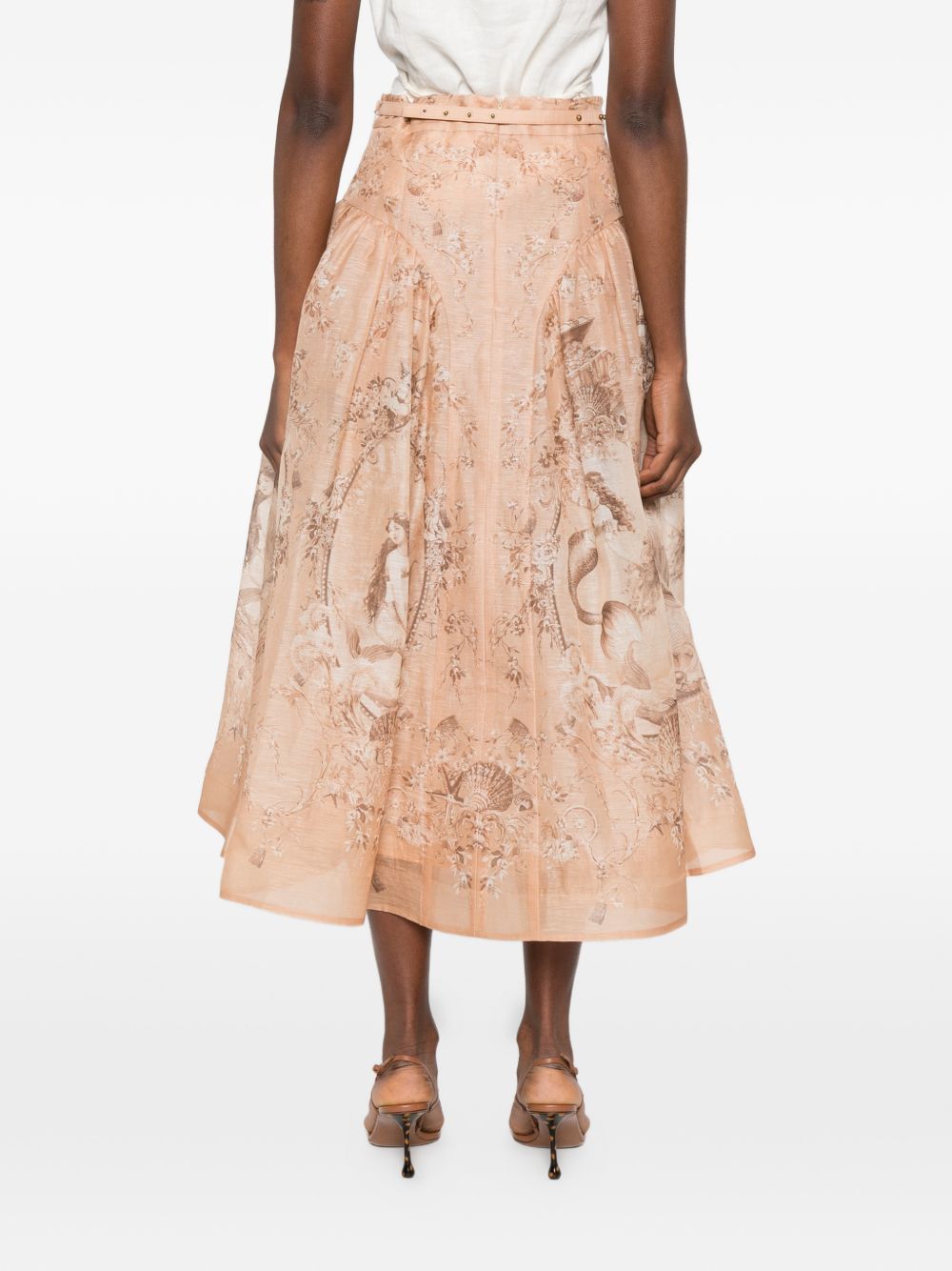 Gonna midi Rebellion con stampa in rosa Zimmermann - donna 