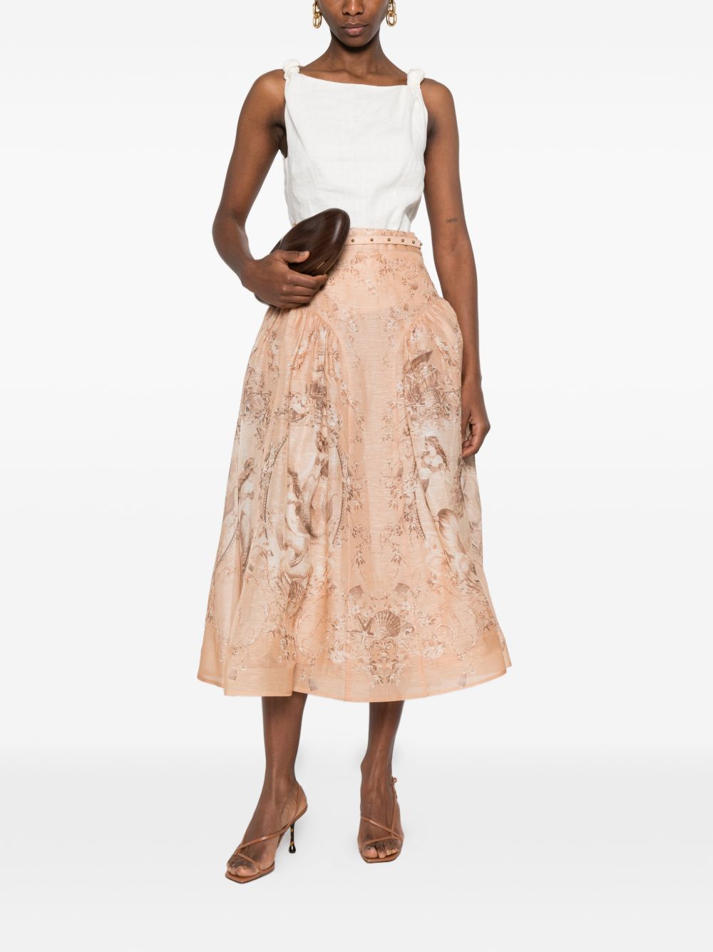 Gonna midi Rebellion con stampa in rosa Zimmermann - donna 