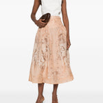Gonna midi Rebellion con stampa in rosa Zimmermann - donna 