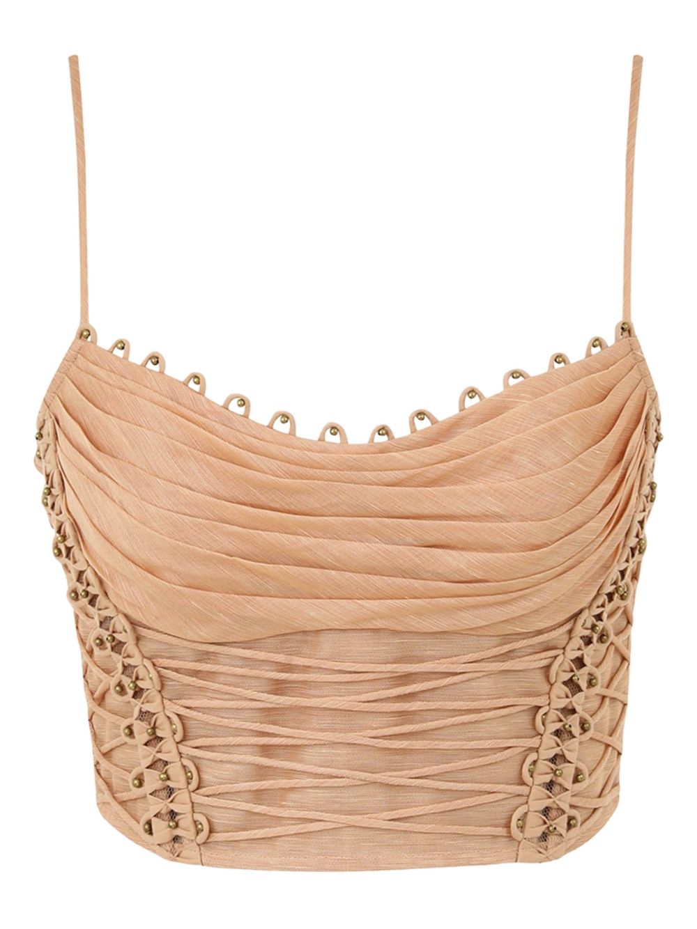 Top corto Rebellion con perline in beige Zimmermann - donna 