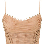 Top corto Rebellion con perline in beige Zimmermann - donna 