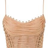 Top corto Rebellion con perline in beige Zimmermann - donna 