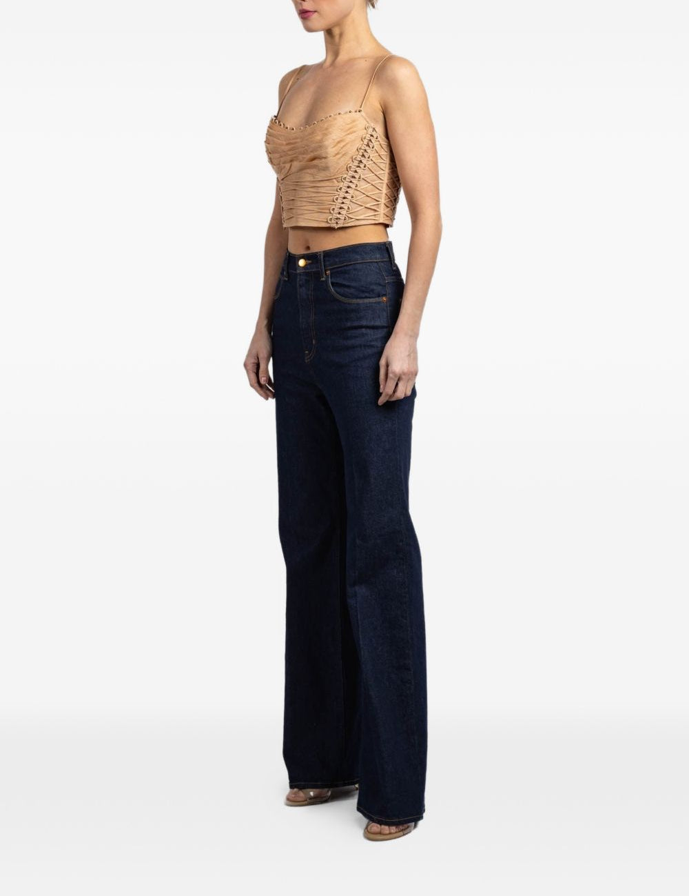 Top corto Rebellion con perline in beige Zimmermann - donna 