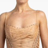 Top corto Rebellion con perline in beige Zimmermann - donna 