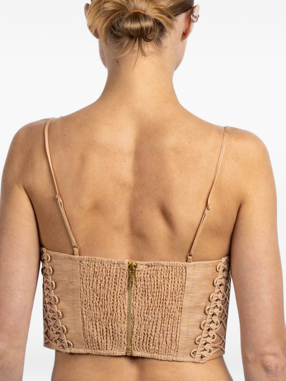 Top corto Rebellion con perline in beige Zimmermann - donna 
