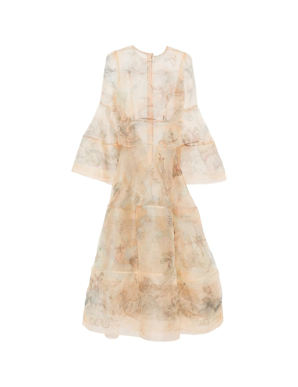 Abito lungo con stampa fiori in beige ZIMMERMANN - donna 