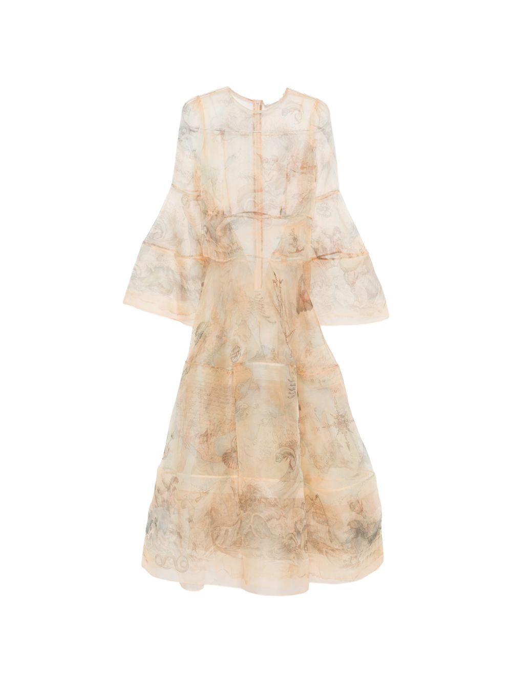 Abito lungo con stampa fiori in beige ZIMMERMANN - donna 