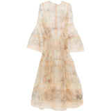 Abito lungo con stampa fiori in beige ZIMMERMANN - donna 