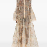 Abito lungo con stampa fiori in beige ZIMMERMANN - donna 