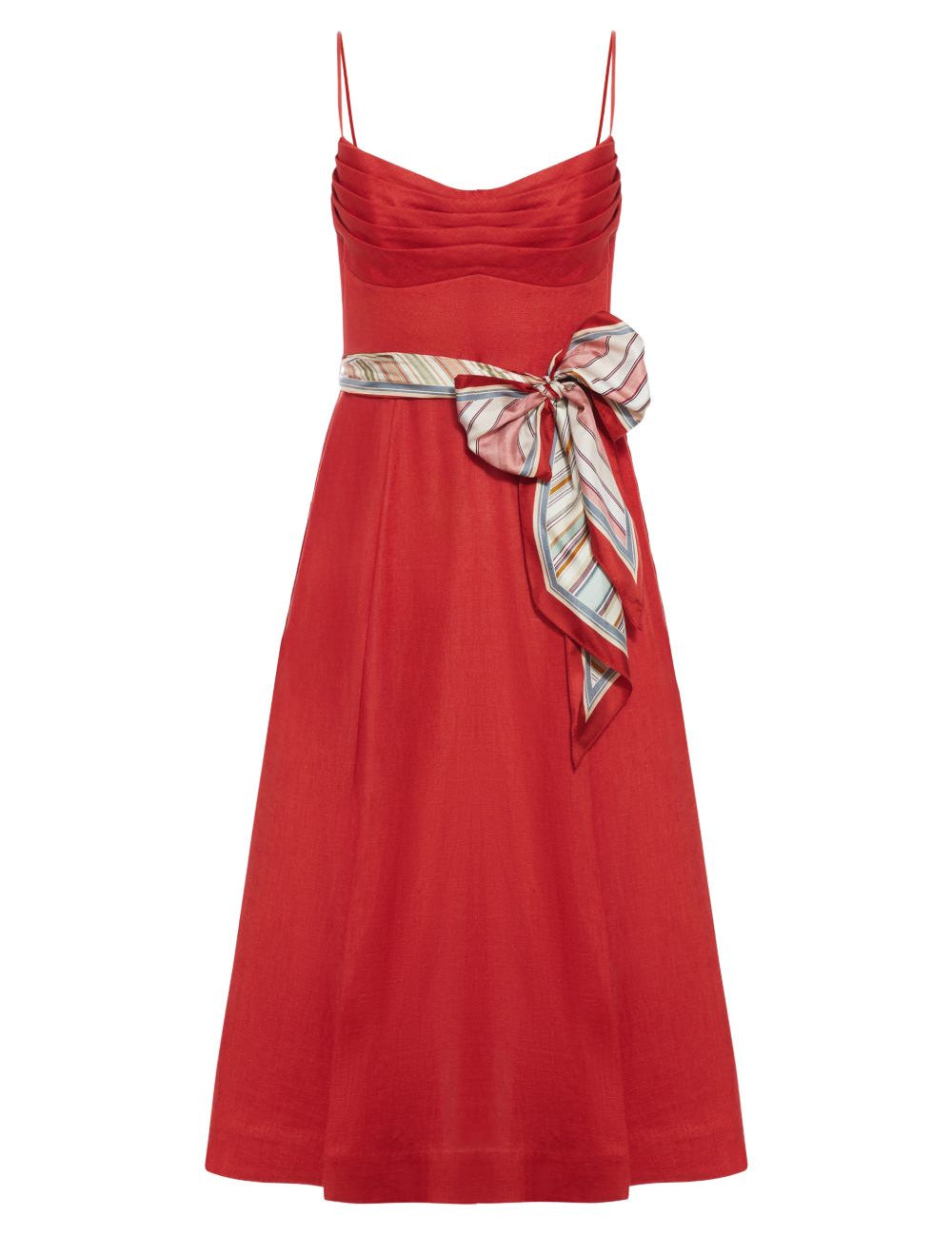 Abito midi Rebellion Tuck in rosso ZIMMERMANN - donna 