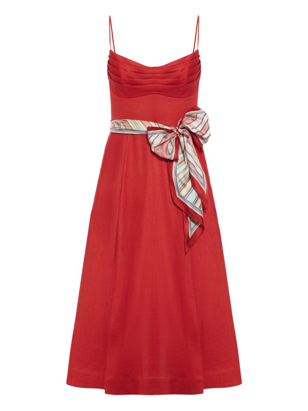 Abito midi Rebellion Tuck in rosso ZIMMERMANN - donna 
