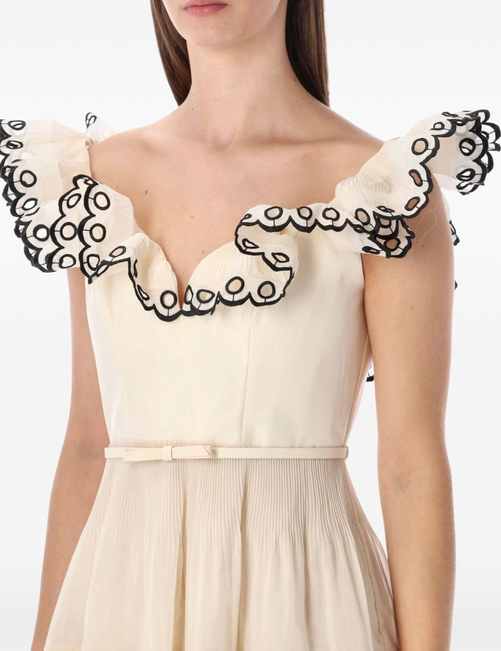 Miniabito con ruches in avorio Zimmermann - donna 