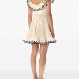 Miniabito con ruches in avorio Zimmermann - donna 