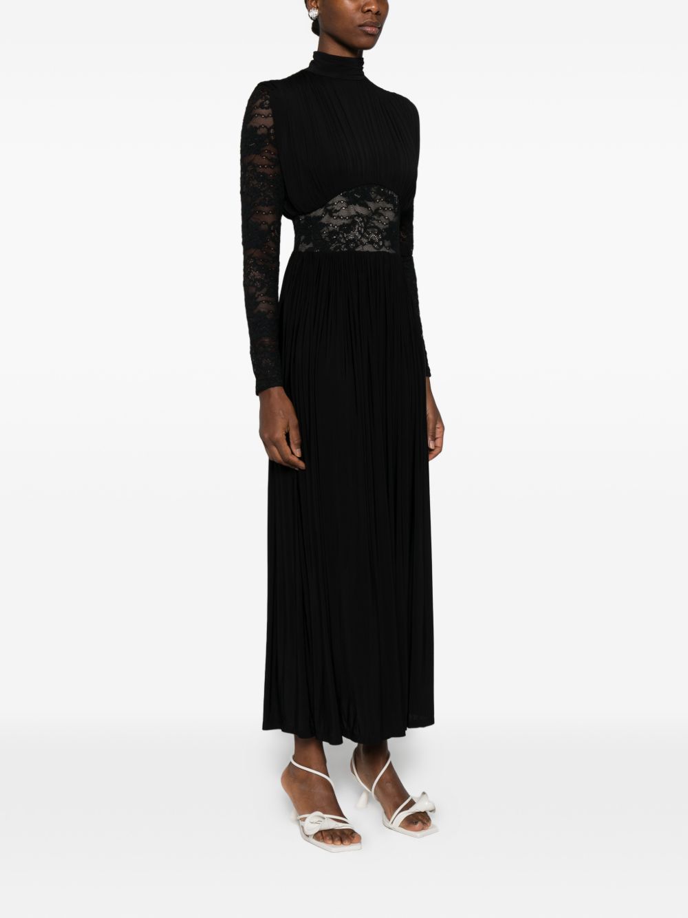 Abito lungo con inserti in pizzo in nero Zimmermann - donna 