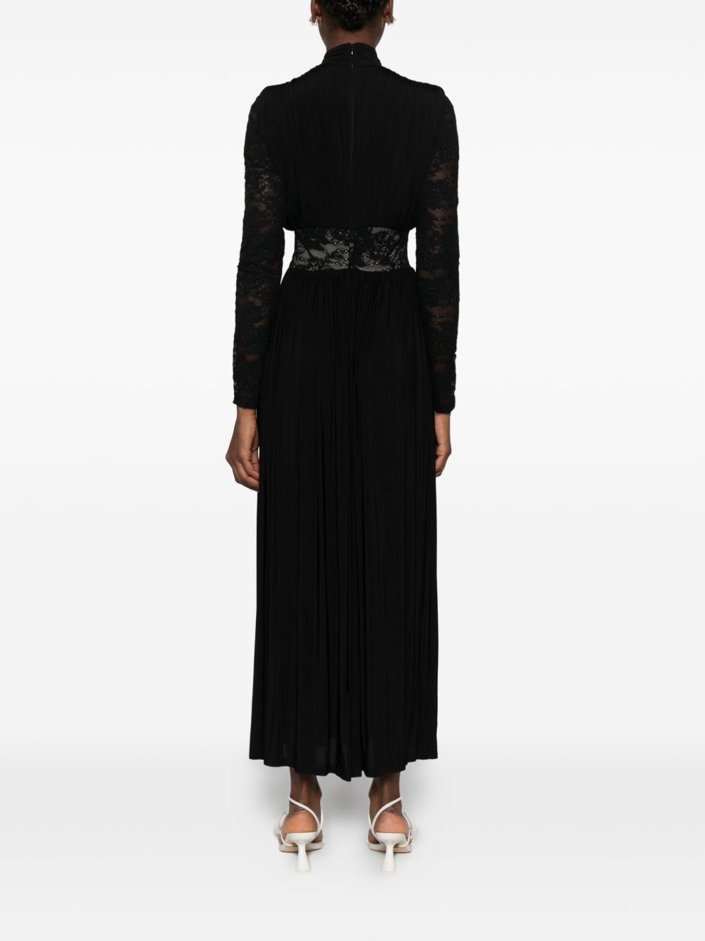 Abito lungo con inserti in pizzo in nero Zimmermann - donna 