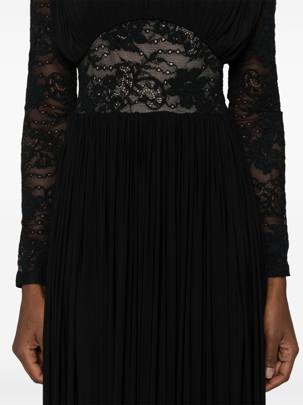 Abito lungo con inserti in pizzo in nero Zimmermann - donna 