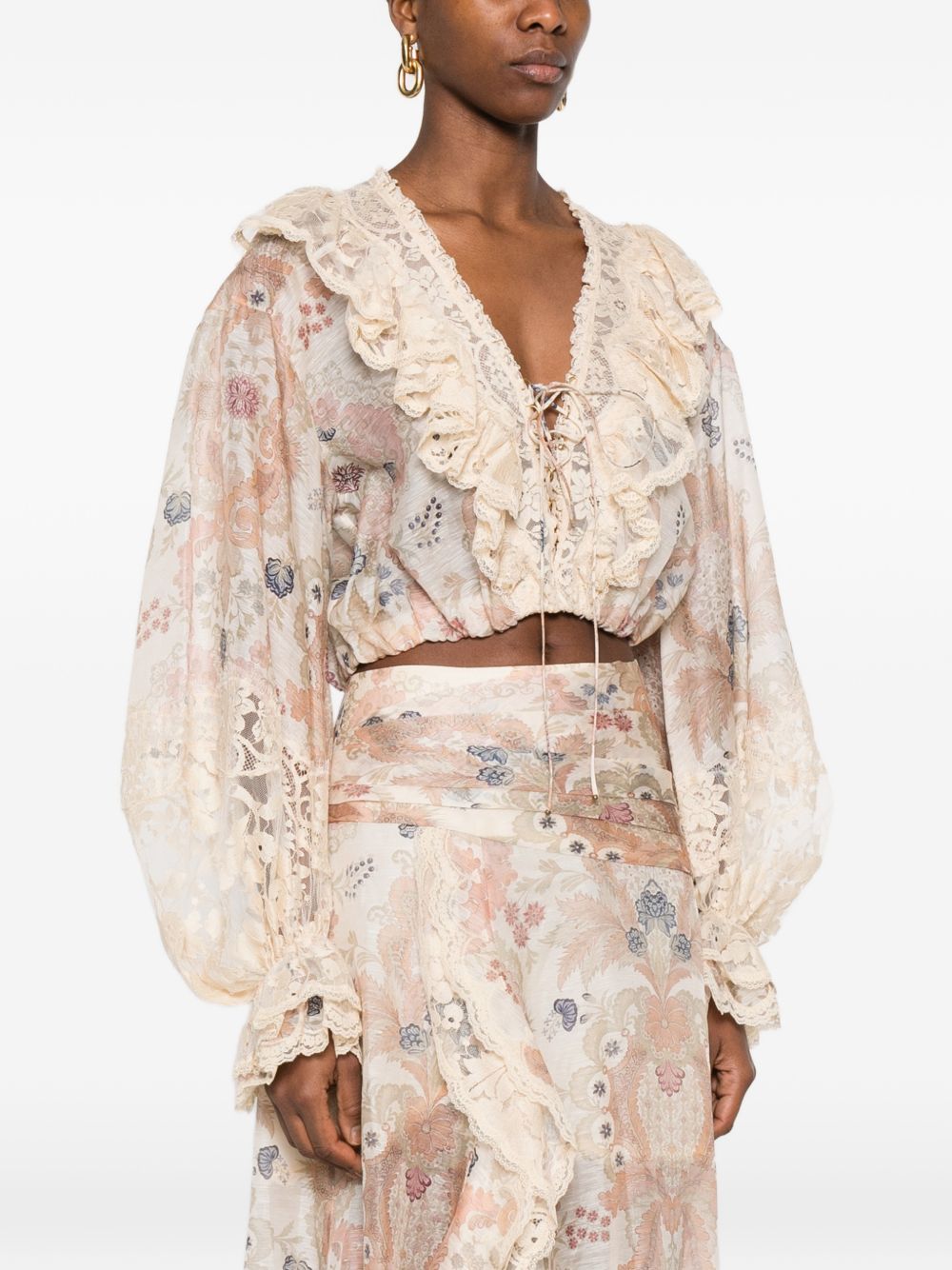 Blusa Rebellion con ruches multicolor Zimmermann - donna 