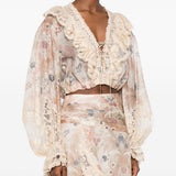 Blusa Rebellion con ruches multicolor Zimmermann - donna 