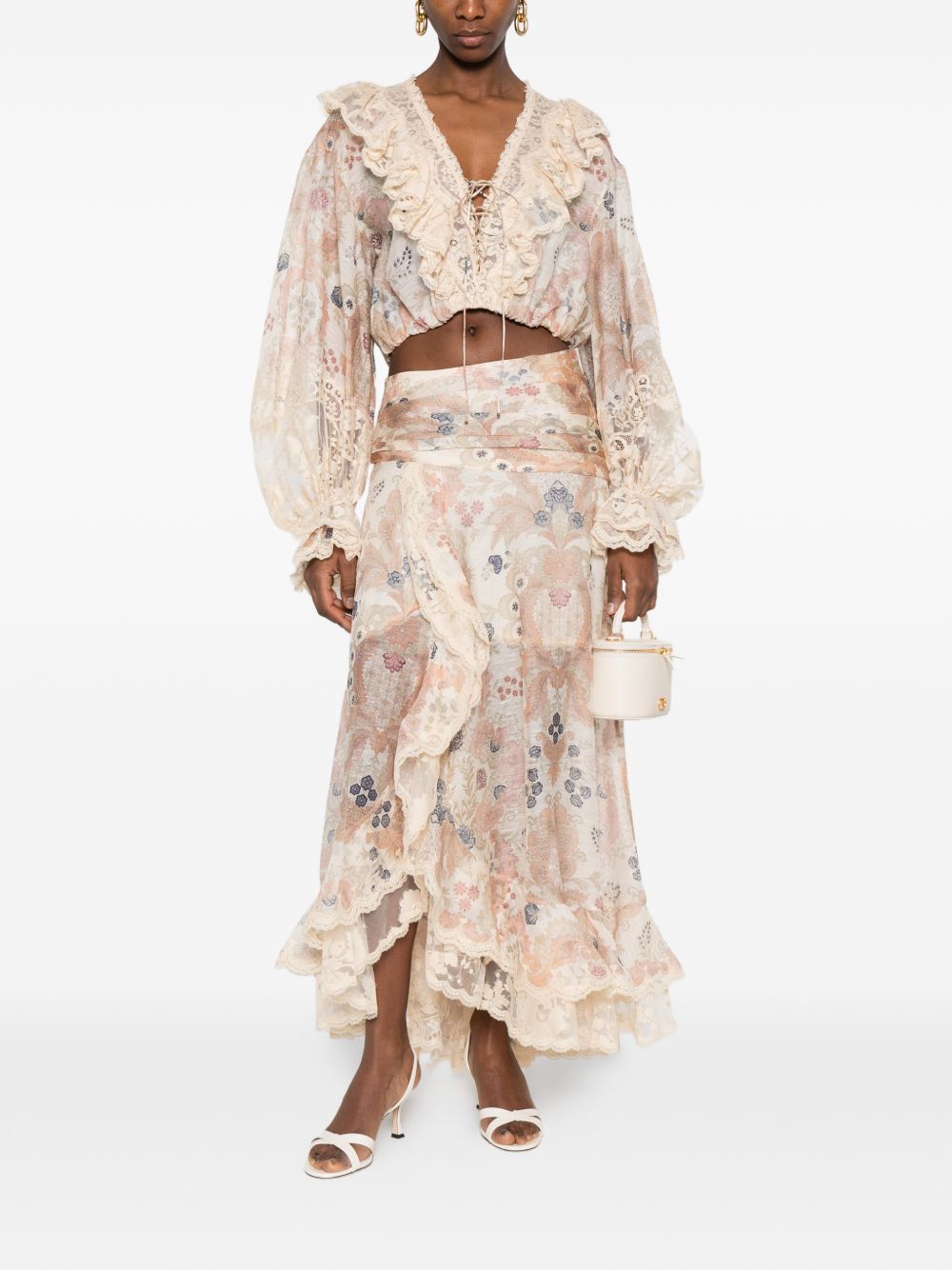 Blusa Rebellion con ruches multicolor Zimmermann - donna 