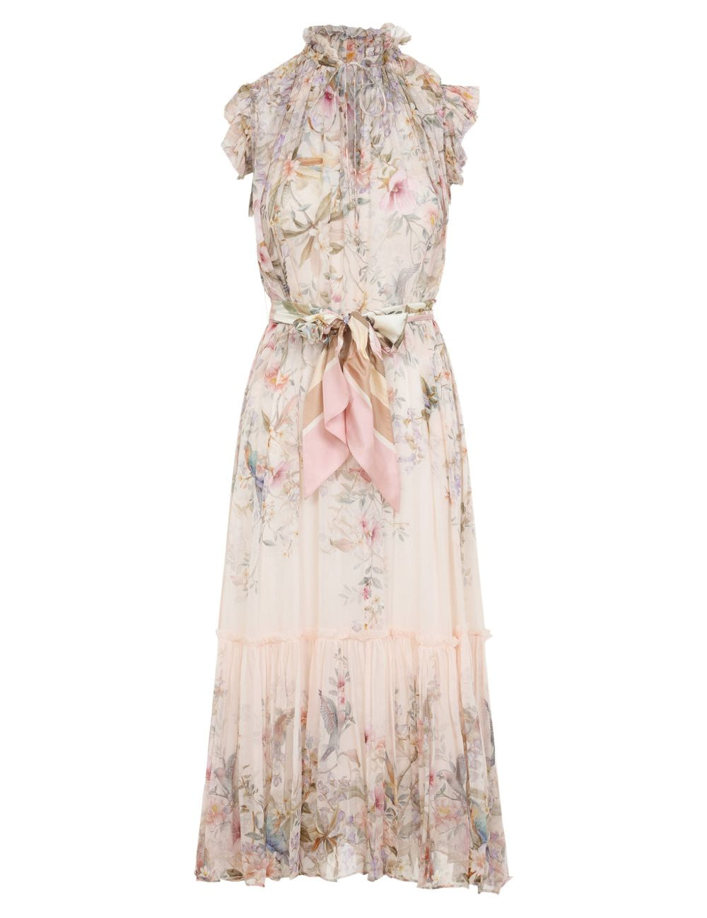 Abito midi con stampa floreale in crema Zimmermann - donna 