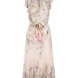 Abito midi con stampa floreale in crema Zimmermann - donna 