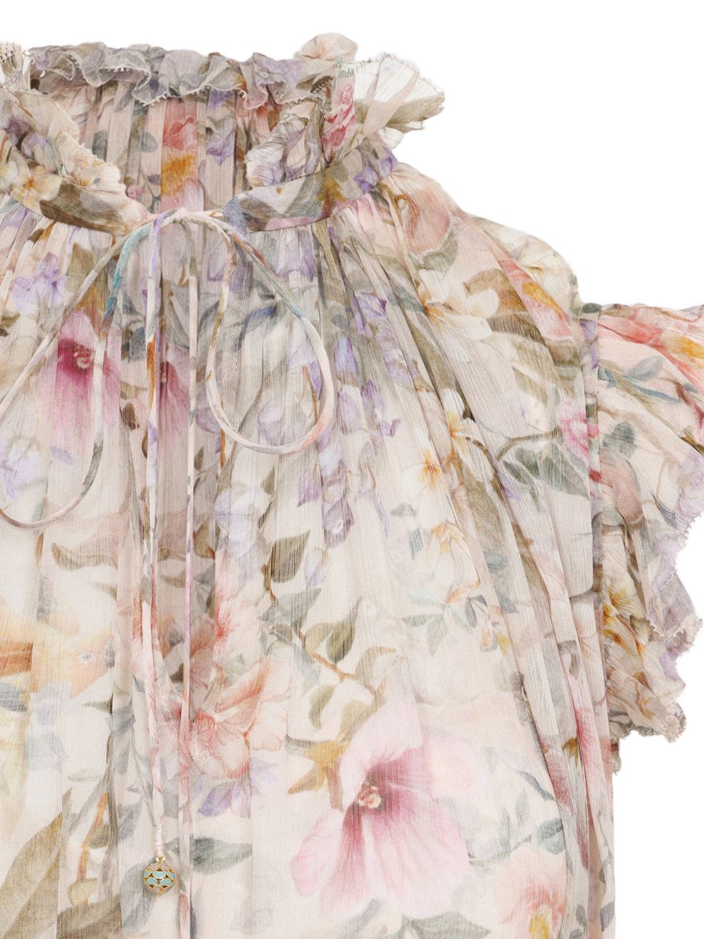 Abito midi con stampa floreale in crema Zimmermann - donna 